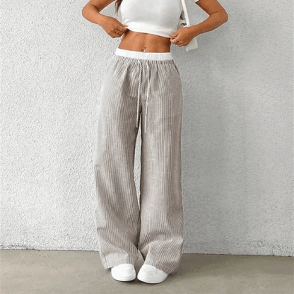 Pantalon Confortable Femme à Rayures - Mon Repos Mérité