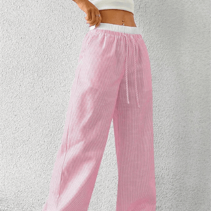 Pantalon Confortable Femme à Rayures - Mon Repos Mérité