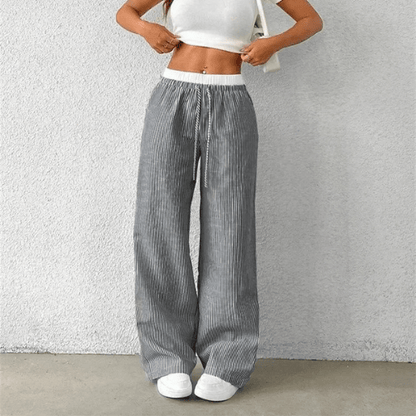 Pantalon Confortable Femme à Rayures - Mon Repos Mérité