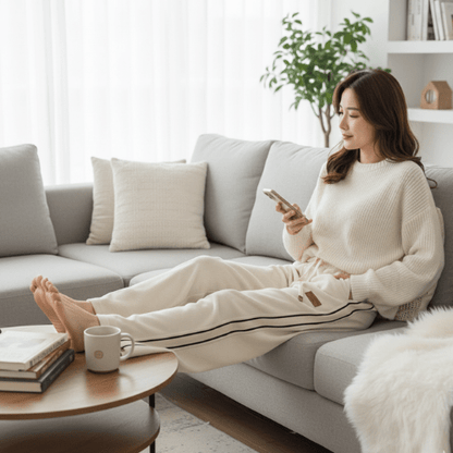 Pantalon Femme Confortable - Velours Côtelé - Mon Repos Mérité