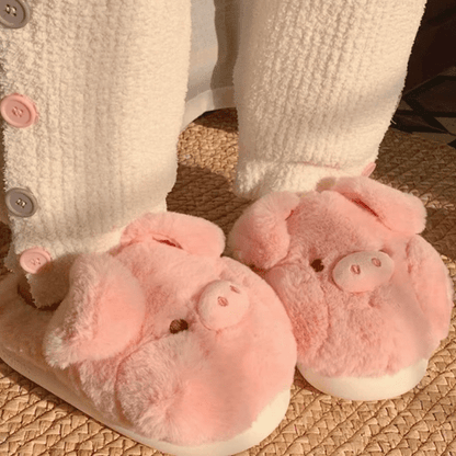 pantoufle femme cochon poilu