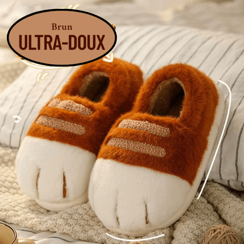 pantoufle femme confort catpaws marron