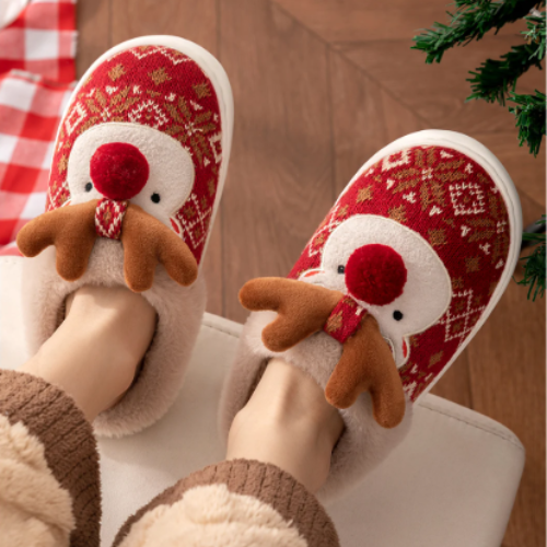 pantoufle noel reine au nez rouge édition limitée