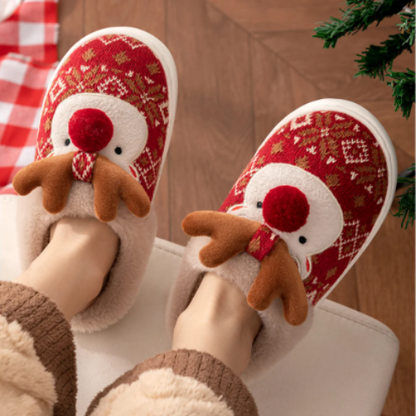 pantoufle noel reine au nez rouge édition limitée