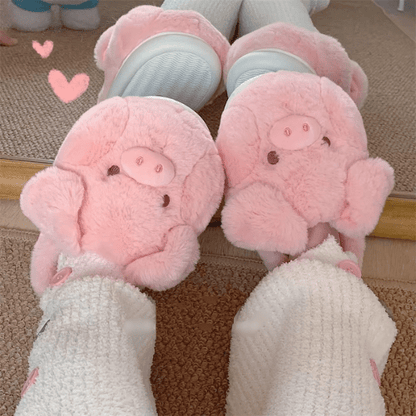 pantoufle femme cochon animaux de ferme