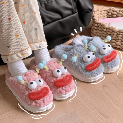 pantoufles femme funny face pour intérieur