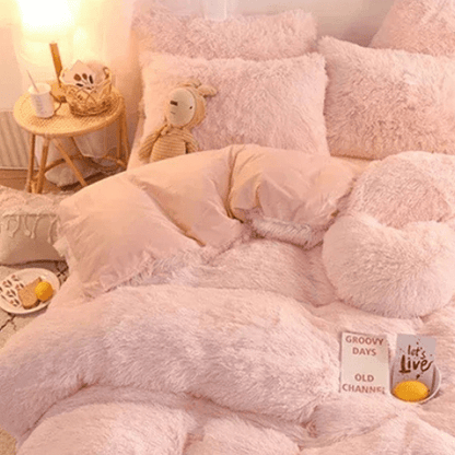 Parure de Lit à Fourrure - 4pcs - Mon Repos Mérité