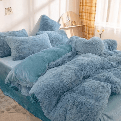 Parure de Lit à Fourrure - 4pcs - Mon Repos Mérité