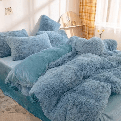Parure de Lit à Fourrure - 4pcs - Mon Repos Mérité