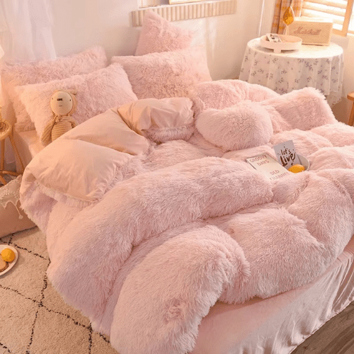 Parure de Lit à Fourrure - 4pcs - Mon Repos Mérité
