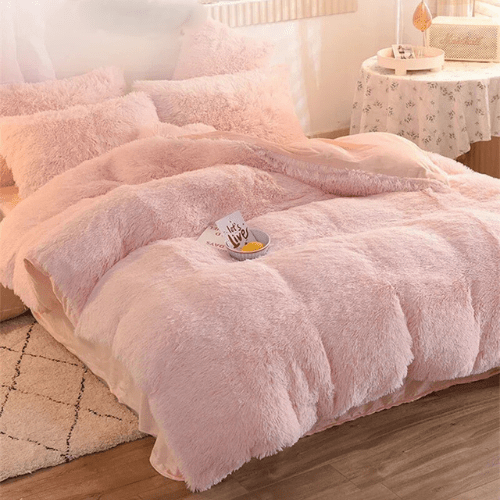 Parure de Lit à Fourrure - 4pcs - Mon Repos Mérité