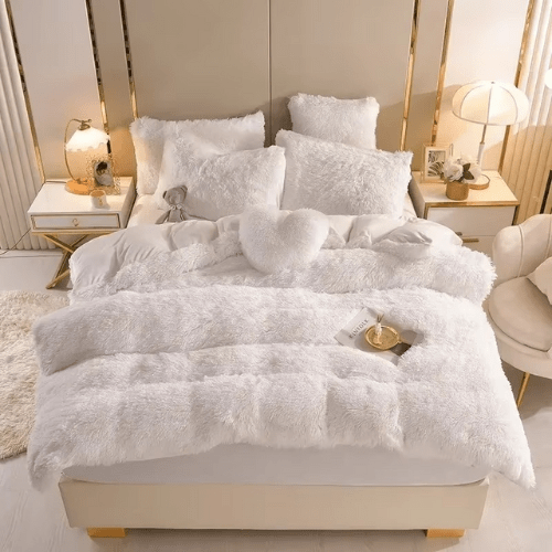 Parure de Lit à Fourrure - 4pcs - Mon Repos Mérité