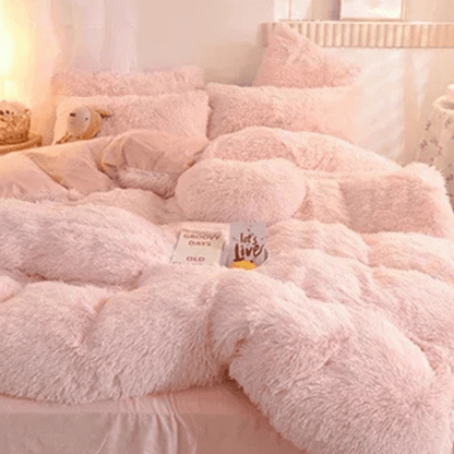 Parure de Lit à Fourrure - 4pcs - Mon Repos Mérité