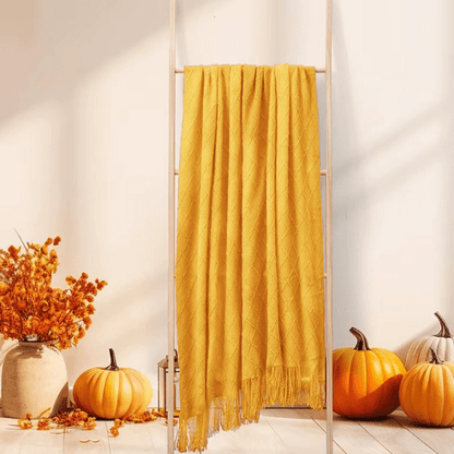 Plaid Cocooning - Jaune - Mon Repos Mérité