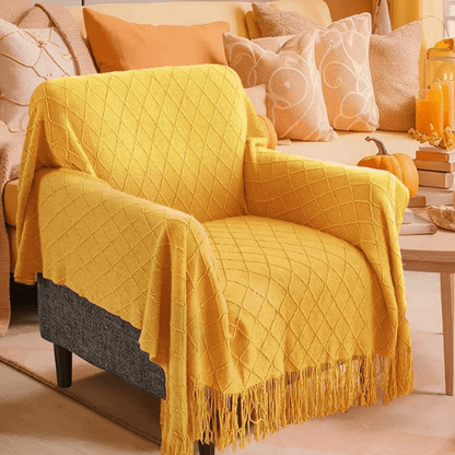 Plaid Cocooning - Jaune - Mon Repos Mérité