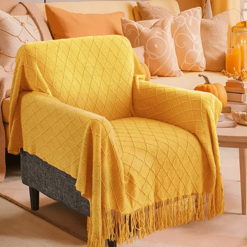 Plaid Cocooning - Jaune - Mon Repos Mérité