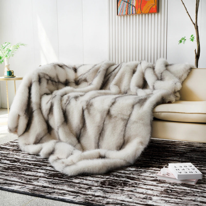 plaid doux fausse fourrure noctia fauteuil