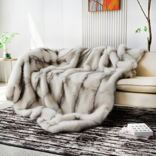 plaid doux fausse fourrure noctia fauteuil