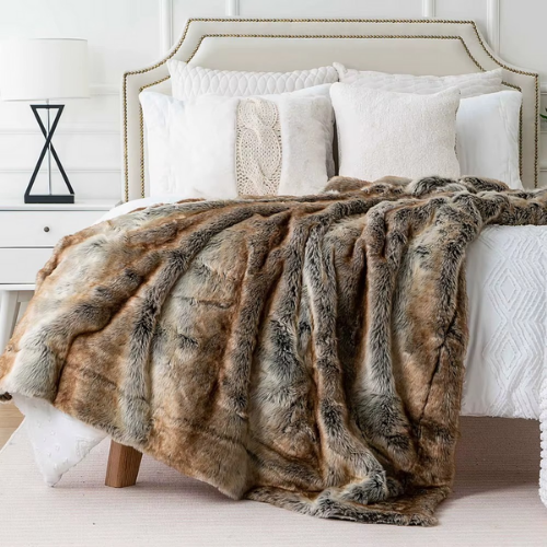 plaid fausse fourrure doulux chambre