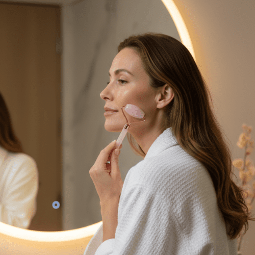 Rouleau de Jade Rose | Massage Facial - Mon Repos Mérité